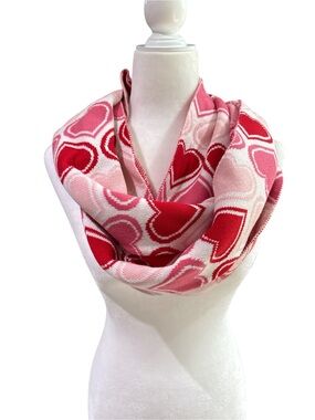 Anna & Ava Pink and Red Heart Infinity Scarf